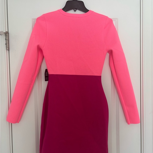 Express Pink and Magenta Long Sleeve Dress - Picture 9 of 10